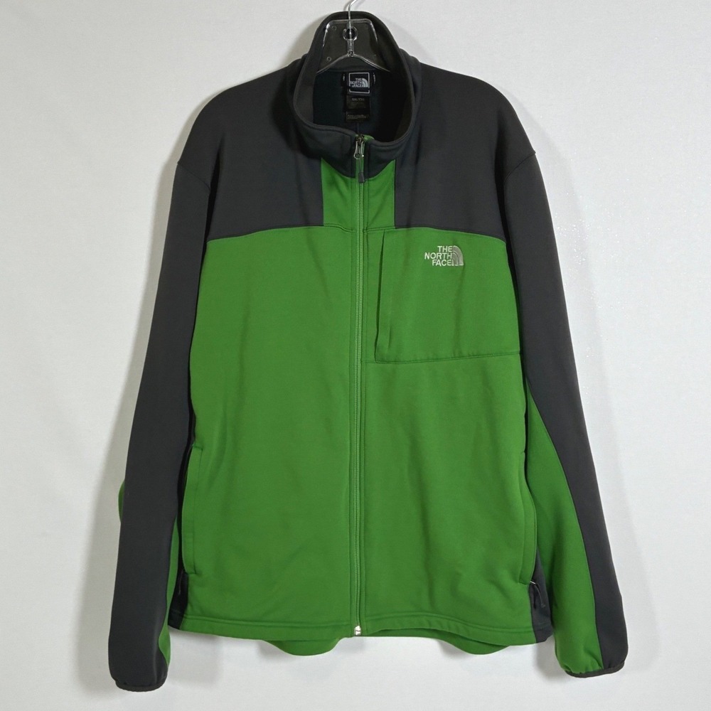 The North Face Apex Bionic Mens XXL Green Gray Softshell Full Zip Jacket AMWH